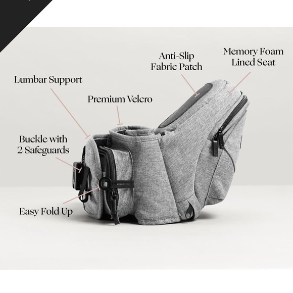 Tushbaby Hip Carrier - Grey - Picture 5 of 8